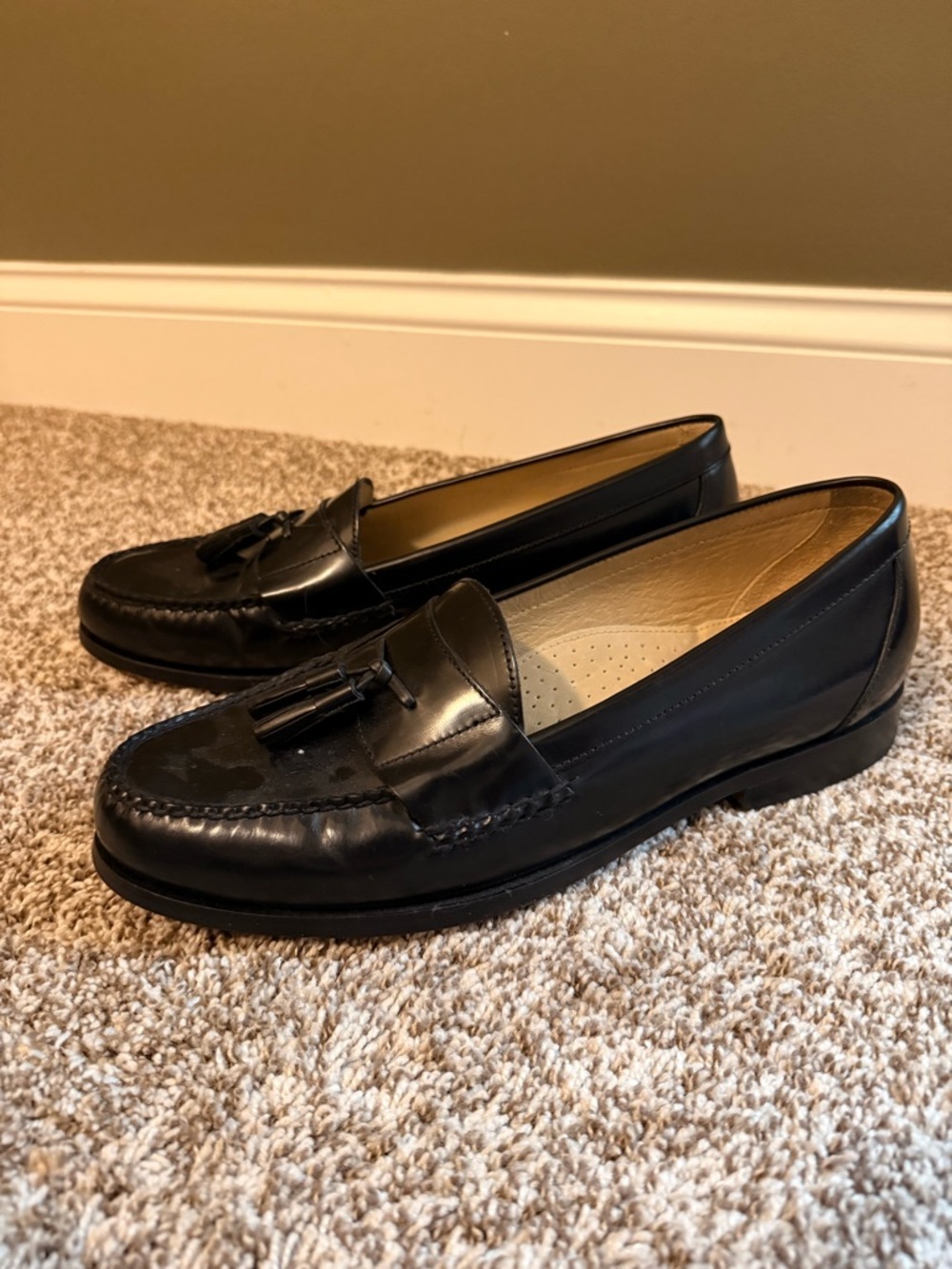 Bass Black Leather Tassel Penny Loafers - Picture 4 of 5
